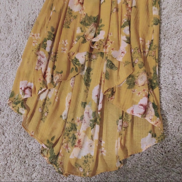 SOLD: FP Yellow Floral Babydoll Hi-Lo Tank - Picture 4 of 5
